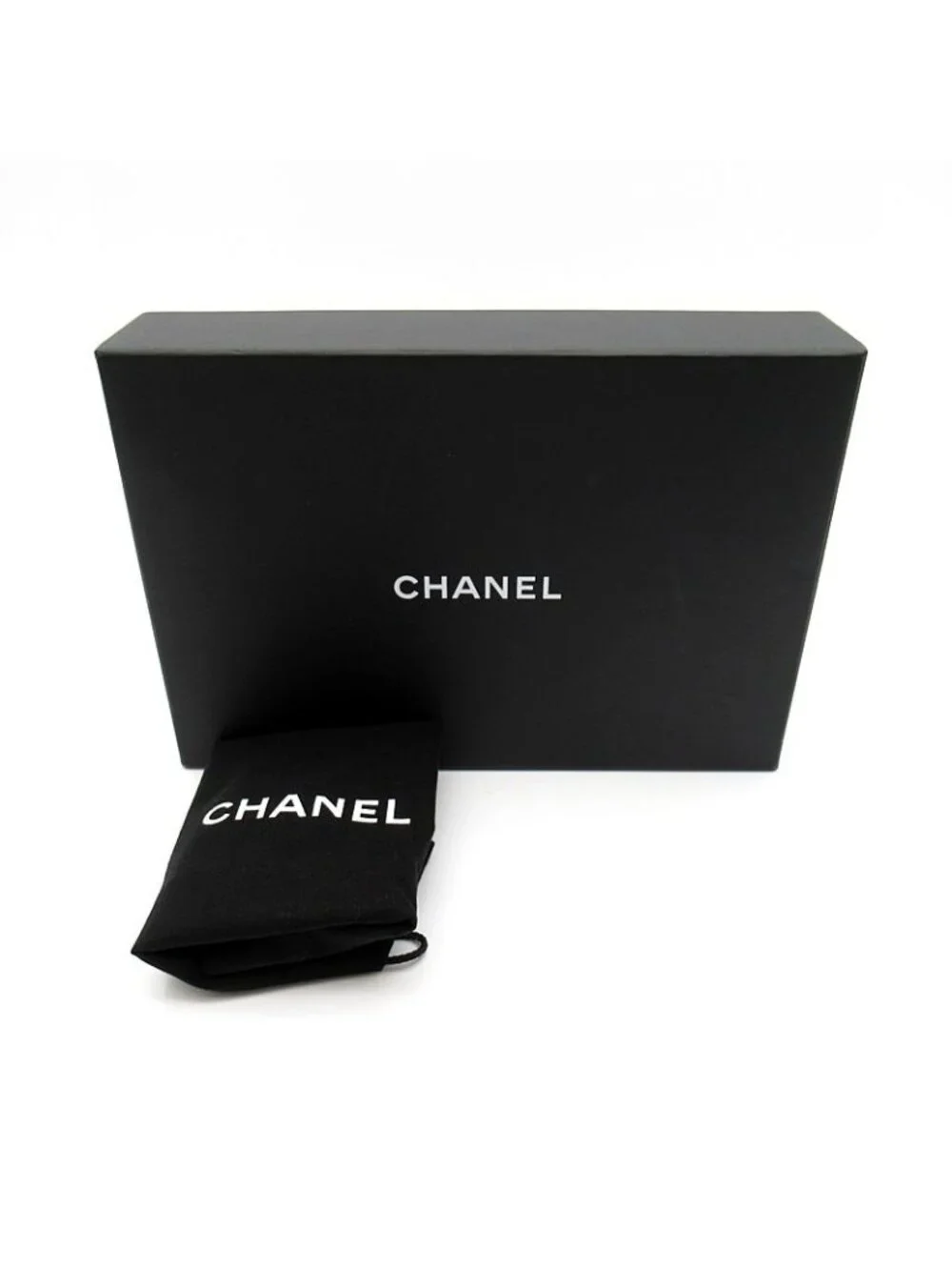Chanel Quilted Chain Wallet Caviar Leather Shoulder Bag Black